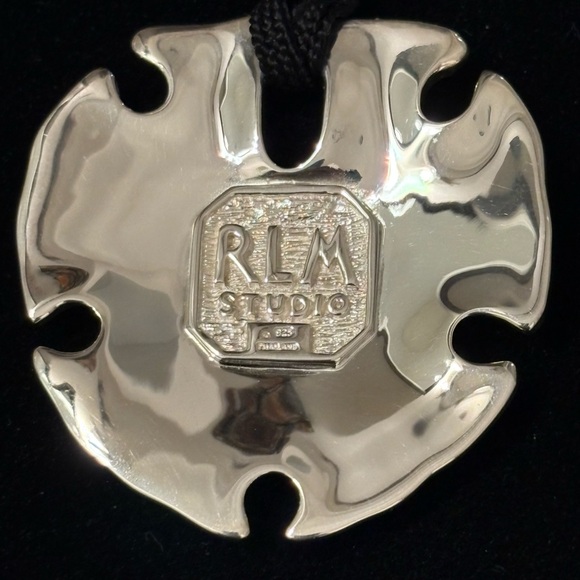 RLM Studio Sterling Silver Sand Dollar Pendant on Black Cord - Picture 3 of 5